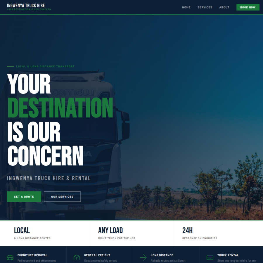 Ingwenya Truck Rental Website